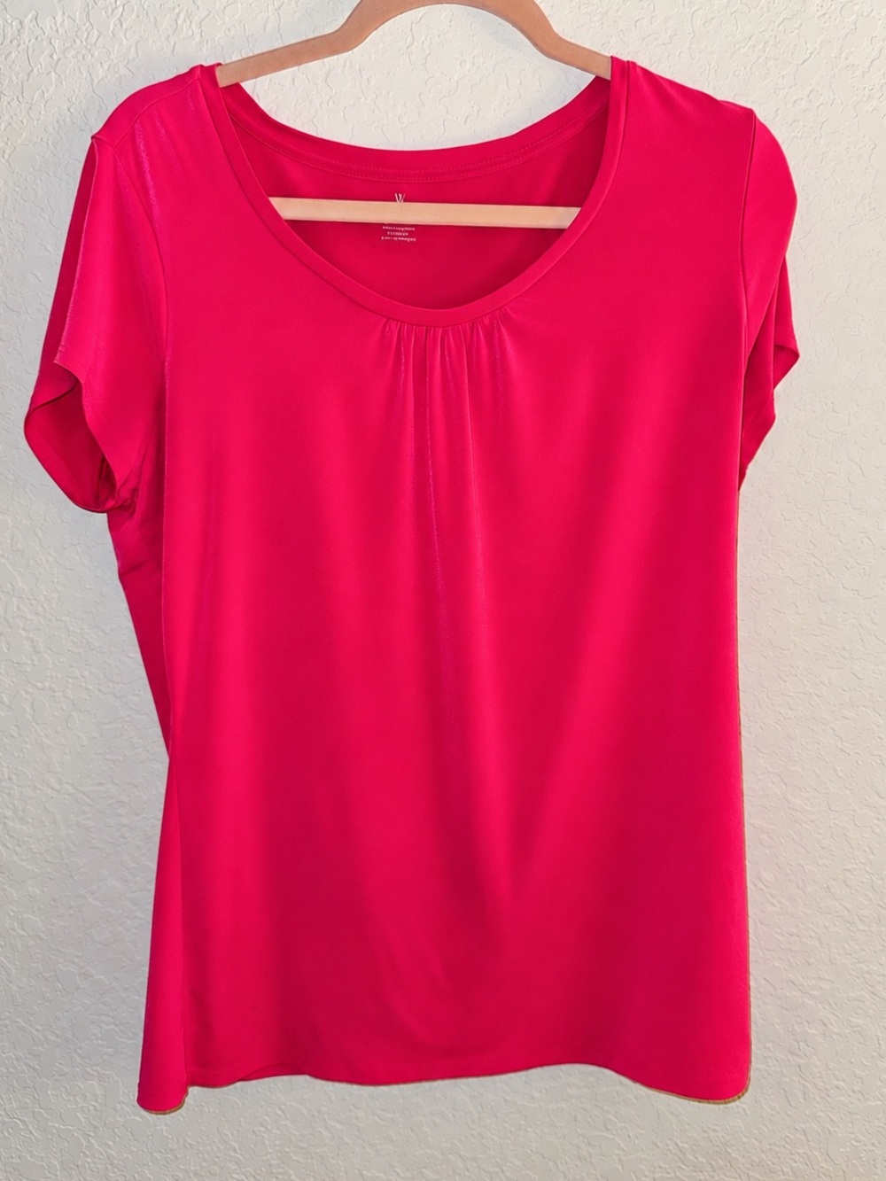 Worthington Scoop Neck Short Sleeve Top - Red